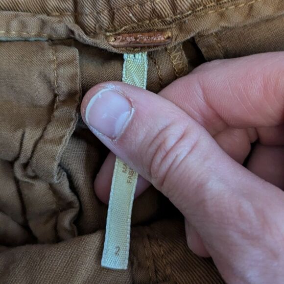 Free people OB720351 pleated front high waisted pegged cropped pants brown 2 - Picture 4 of 5